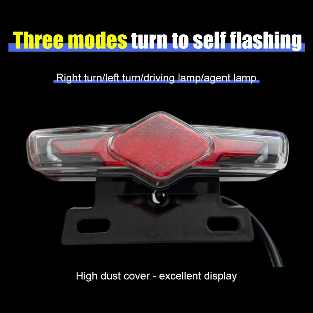 Waterproof LED Headlight for Electric Bicycle, Turn Signals, Taillight, 36V, 48V, 60V