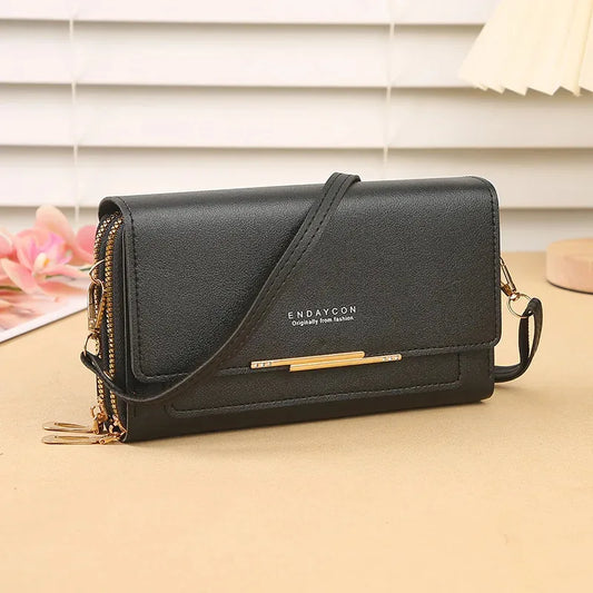 Sac Portefeuille Coréen Femme — Pochette Bandoulière Convertible Multifonction