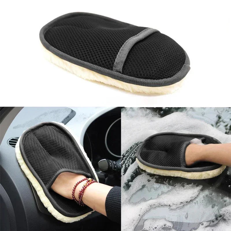 Gants de lavage de voiture en laine douce, outils de nettoyage, brosse de nettoyage, lavage automatique, lavage de moto, entretien de la peinture de voiture, accessoires