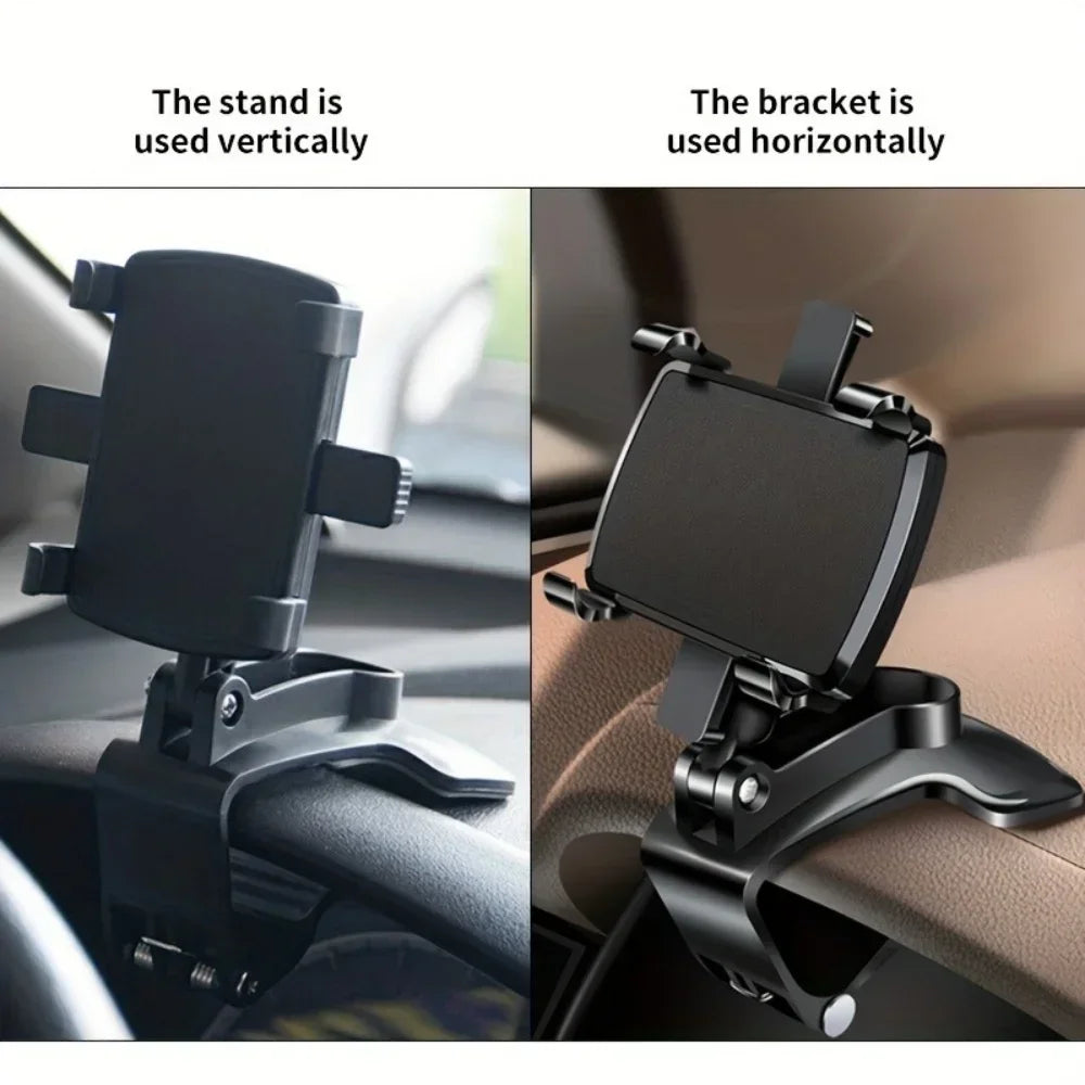 360° Rotatable Car Phone Holder, Universal Cell Phone Holder, Dashboard Easy Clip Mount, Mobile Phone Holder for GPS Navigation