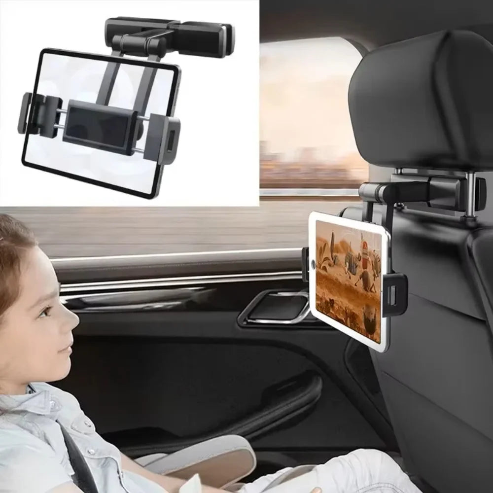 Car Seat Back Telescopic Phone Tablet Holder Headrest Adjustable Universal Tablet Mount for 4.7-12.3 Inch Car Accessories