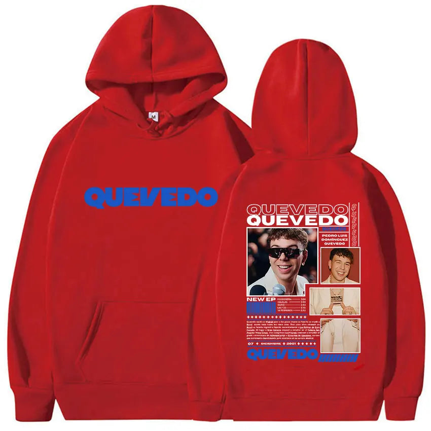 Rapero 2025 Quevedo Buenas Noches Tour Álbum Sudadera Rock Gótico Pop Música Sudaderas Hip Hop Sudadera Con Capucha Y Mangas Largas