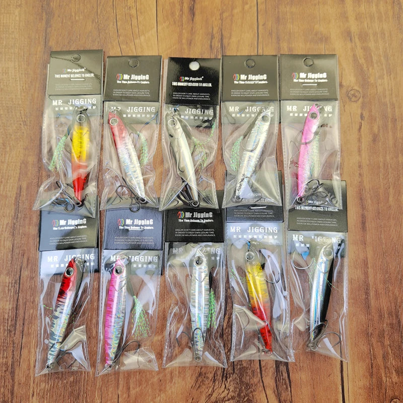 Mr JigginG – leurre métallique à coulage rapide, 10/15/20/30/40g, pour lancer de rivage d'eau salée, bar de mer, appât artificiel