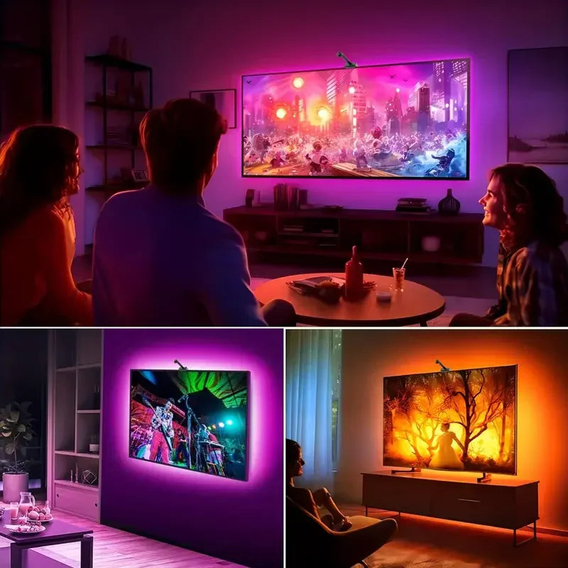 Rétro-éclairage TV/PC avec capteur de couleur RGB-IC, bande lumineuse LED pour écrans de 55 à 75 pouces, synchronisation intelligente, décoration de salle de jeu, lumières d'ambiance
