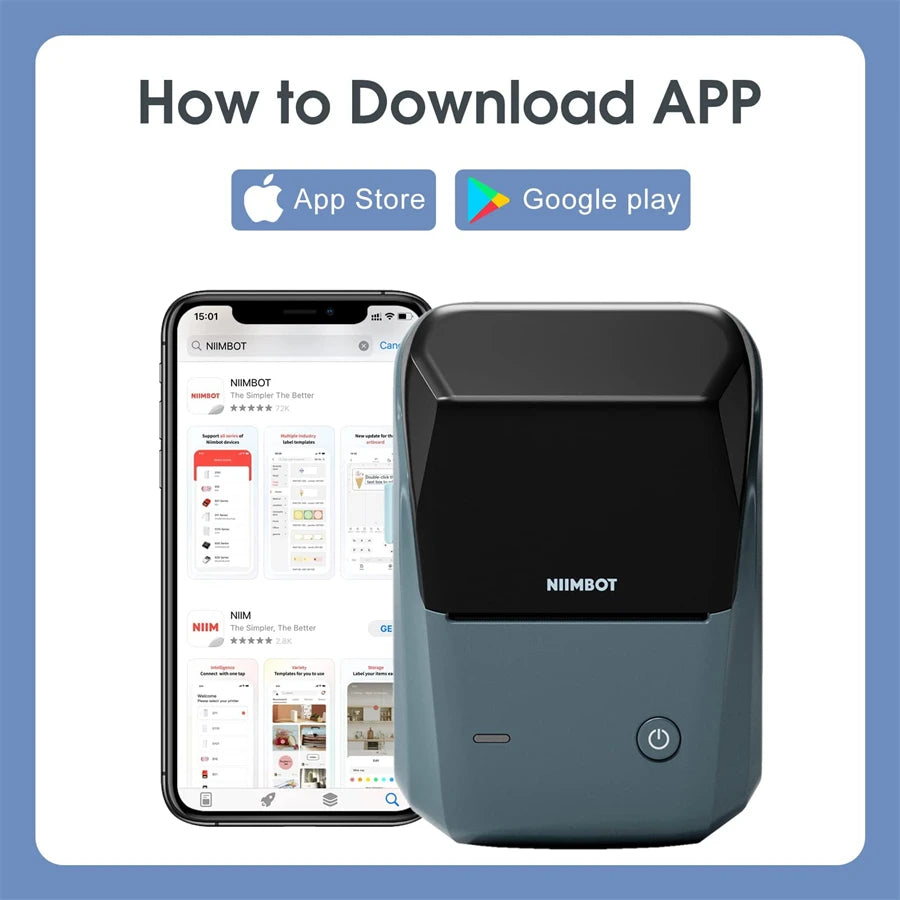 Niimbot B1 Mini impresora térmica portátil autoadhesiva etiquetadora de bolsillo impresora de etiquetas Bluetooth Niimbot B1