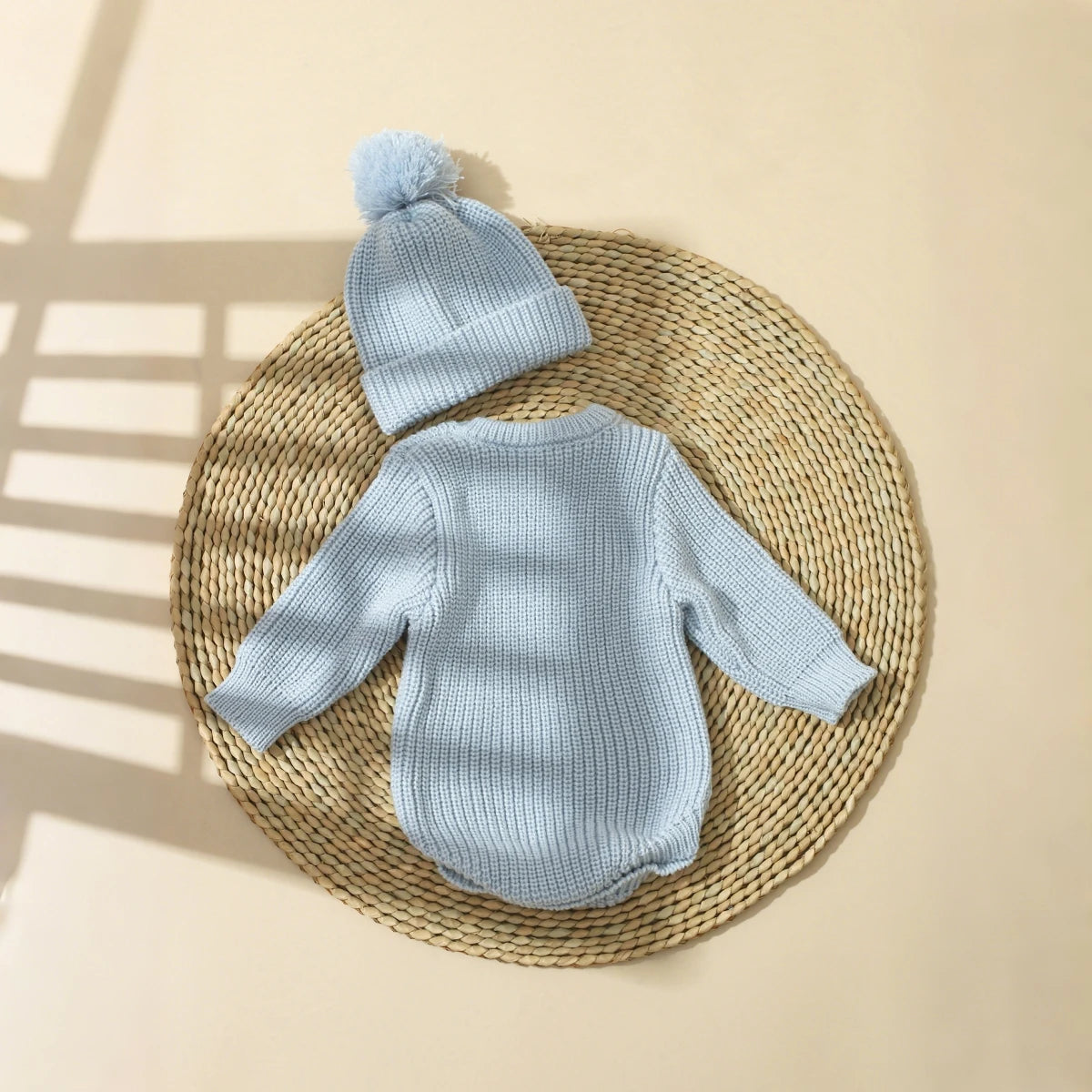 Ylsteed Hello World – pelele de punto para recién nacido, con gorro de pompón a juego, jersey para bebé niño y niña, conjuntos para sesión de fotos