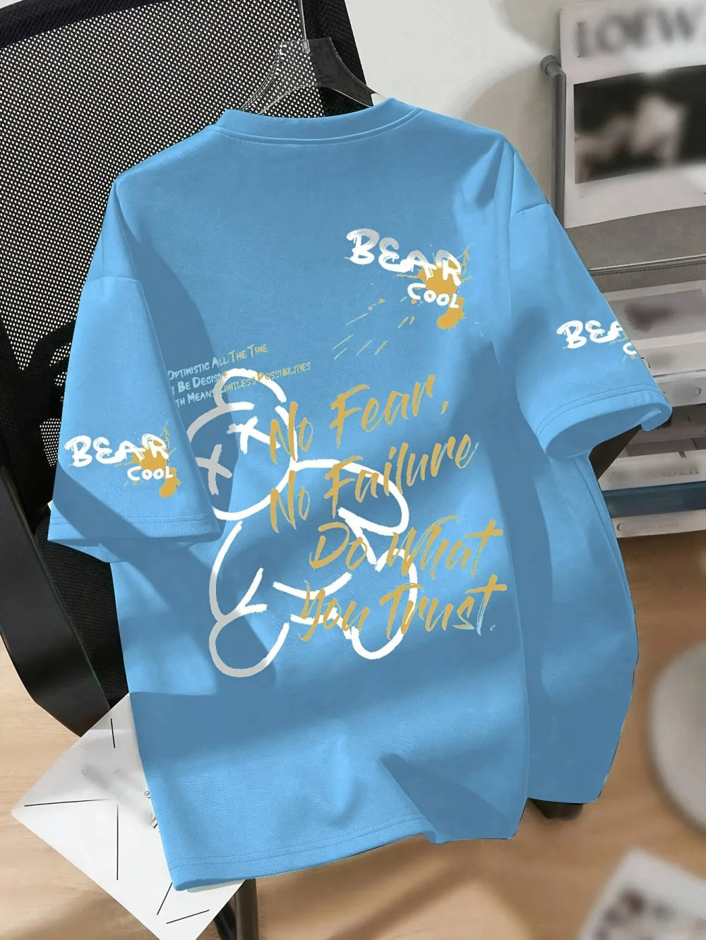 T-Shirt Ours Dessin Animé Homme — Respirant Cadeau Quotidien & Week-End