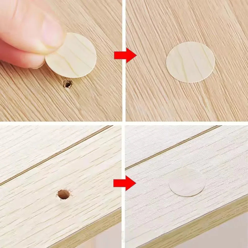Tapas de tornillo autoadhesivas para muebles de madera, pegatinas para agujeros, manualidades de madera, escritorio y armario, adorno de pegatina MELArt, 54 unidades por juego