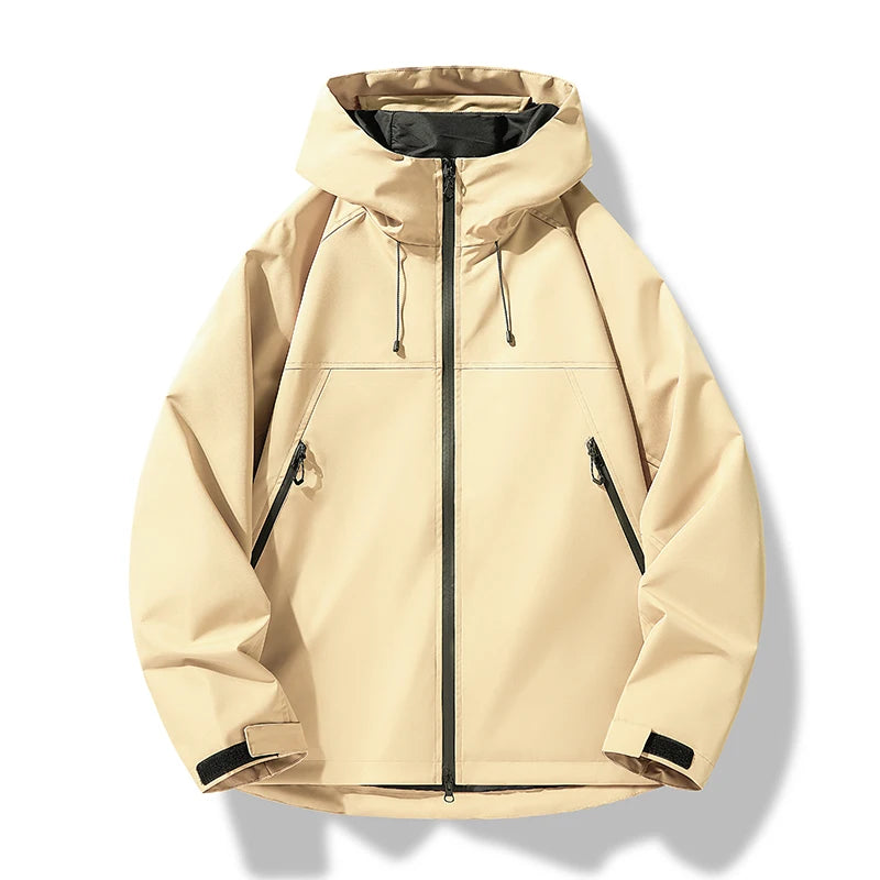 Spring Autumn Men Casual Jackets Sport Windproof Waterproof Hooded Outerwear Coats Solid Fashion Outdoor Zippers Couple Jacket