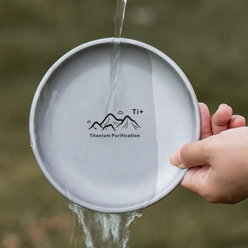 Camping Plaque de camping ultra légère en titane |   Vaisselle de salle à manger extérieure empilable |   Pour sac à dos randonnée pique-nique barbecue