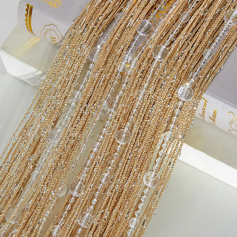Rideaux à cordes perlées en cristal, 100cm x 200cm, pour salon, porte, mur, fenêtre, écran, gland