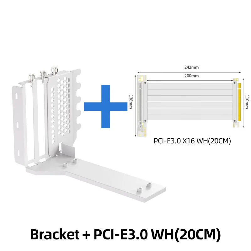 Teucer support de montage GPU Vertical support de carte graphique PC PCI-E 3.0/4.0x16 Anti-interférence Flexible 90 °   Câble d'extension