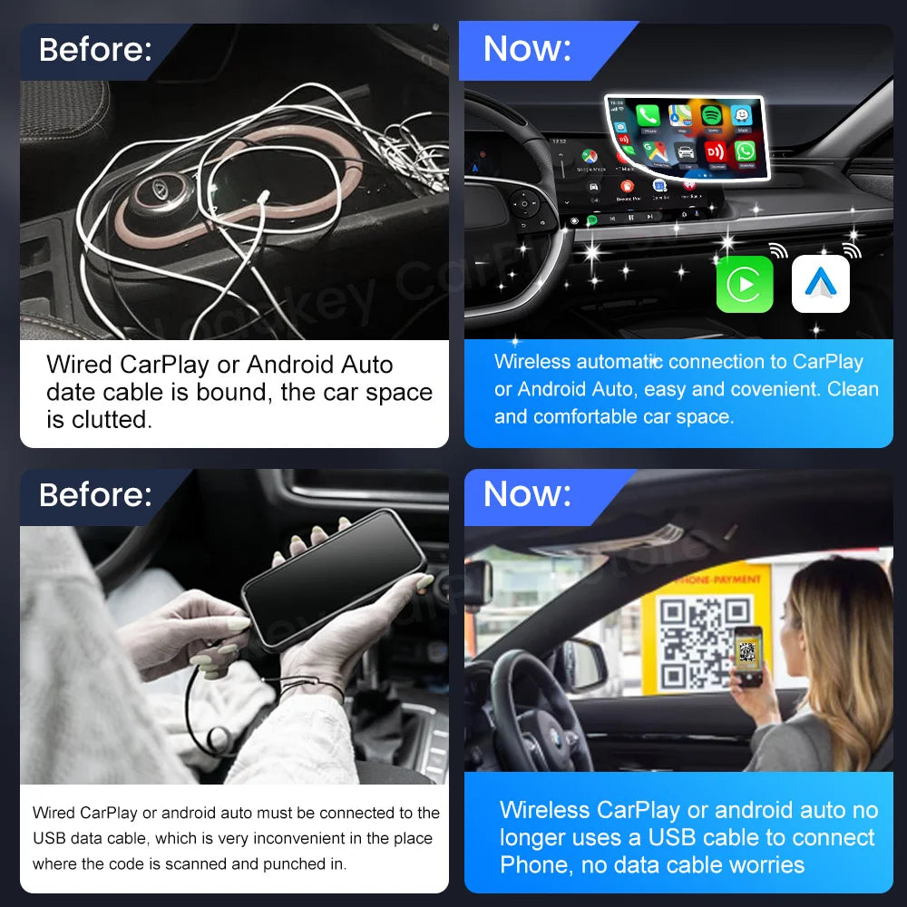 Carlinkit 5 2air Mini Ultra Wireless CarPlay Android Auto Wireless Box 2-in-1 Adapter 2 Channels Work Waze Spotify 5.8Ghz WiFi GPS