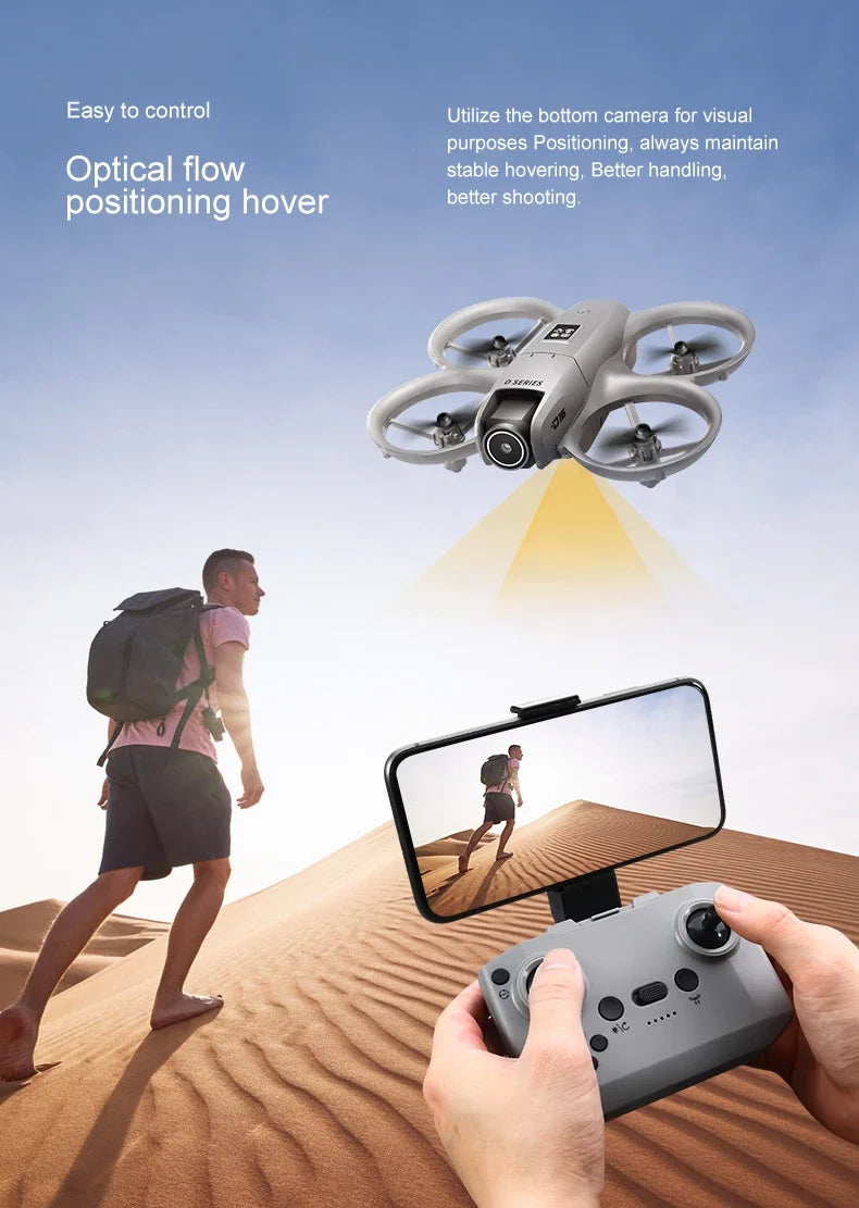 Drone GPS 8K HD professionnel — double caméra, évitement d'obstacles, moteur brushless, flux optique