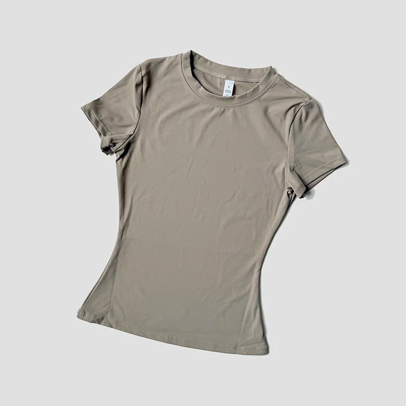 Women Seamless Yoga Top Sport T-Shirt Fitness Clothing Short Sleeve Yoga Shirt Gym Crop Top Running Activewear