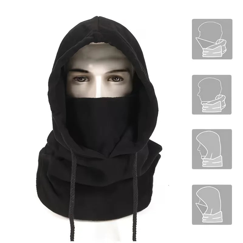 Masque Polaire Hiver Écharpe À Capuche — Coupe-Vent Ski Vélo Pêche Cadeau Noël