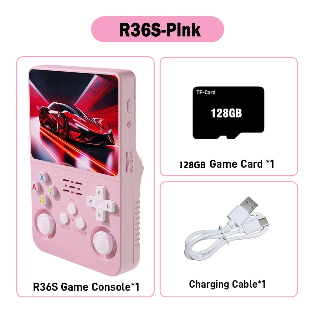 Console de jeu rétro portable 3,5" IPS — 64 Go, plusieurs couleurs, lecteur portable, jeux classiques