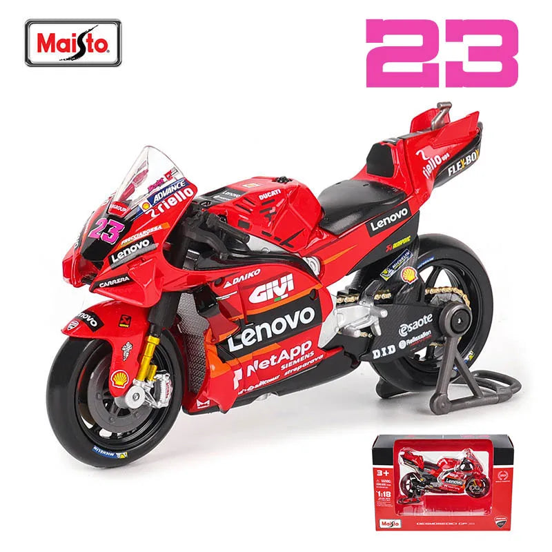 Modèle réduit moto GP 1:18 — champion 2023, alliage moulé, collection, cadeau jouet