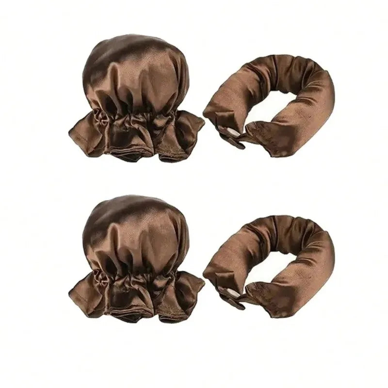 Lot de 2/4/6 pièces : Kit de bouclage sans chaleur en satin, bigoudis doux pour boucles de nuit, pour dormir, pour des boucles sans chaleur, bonnet de nuit pour boucles