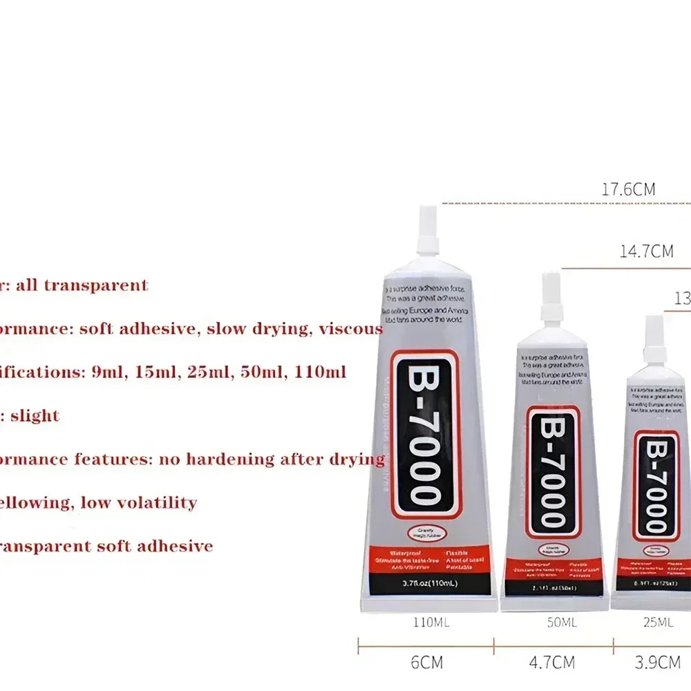Adhésif transparent pour réparation téléphone — 15ml / 50ml / 110ml, colle universelle verre et plastique, bricolage, applicateur de précision