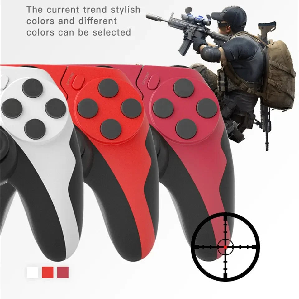 Manette de jeu sans fil avec gyroscope à six axes — compatible consoles et PC, double vibration, joystick