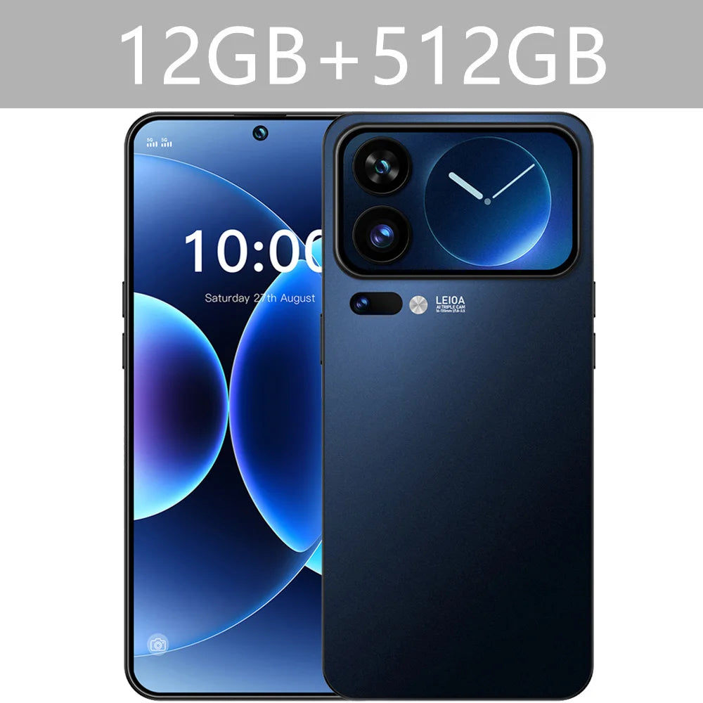 NOUVEAU HOT M17 Pro Max Smartphone 7.3HD Original Pas Cher 5G Double Carte Double Veille Téléphones Mobiles 7800mAh Android 15 Téléphones Mobiles
