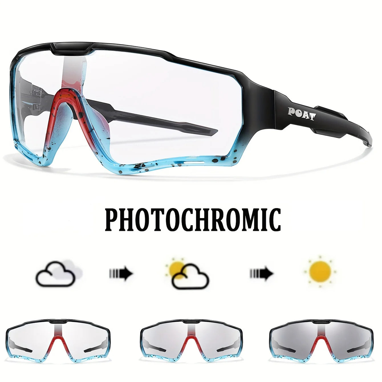 POAT tout nouveau Style lunettes de soleil photochromiques sport hommes femmes vtt vélo lunettes de vélo cyclisme pêche lunettes de course