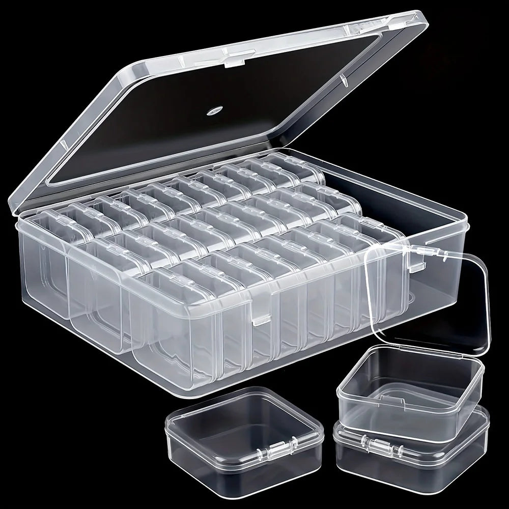 Caja de almacenamiento de bordado de pintura de diamante DIY, contenedor de almacenamiento de mosaicos de galletas de joyería de uñas, caja de almacenamiento multifuncional