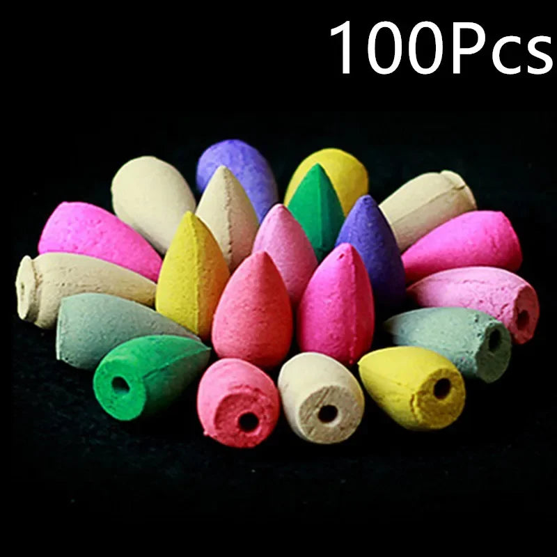 Incienso natural mixto Rosa jazmín lavanda Osmanthus Sakura cono de humo torre de reflujo incienso de reflujo bola de incienso