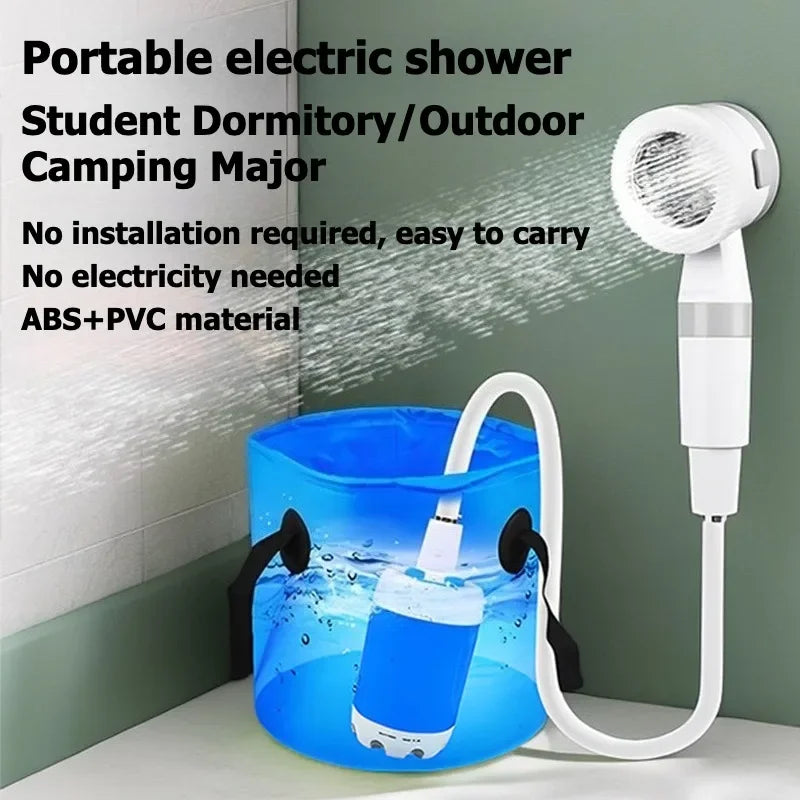 Douche de Camping Portable Électrique Rechargeable — Pompe à Affichage Numérique, Randoennée & Voyage