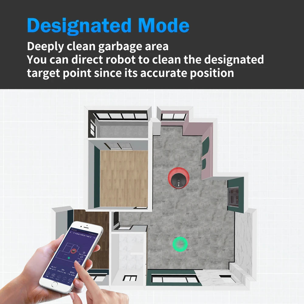 (Promo code: EU6006) ABIR X6PRO Robot Vacuum Cleaner with Intelligent Eye System, Suction
