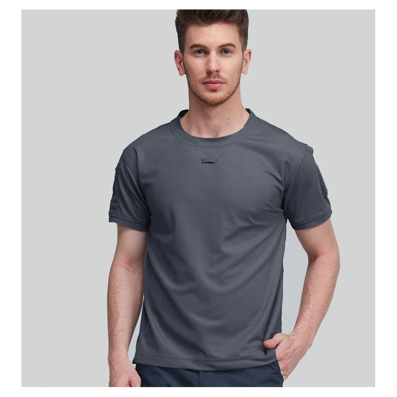 T-Shirt d'été à col rond pour hommes, séchage rapide, respirant, tactique, Camping, Trekking, randonnée, escalade, Sport à séchage rapide