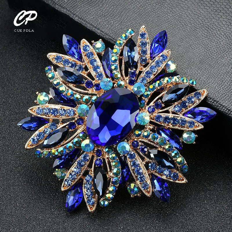 European and American Brooch, Trendy Style, Metal Alloy, Pearl, Rhinestone, Flower, Oil Drop, Corsage for Women