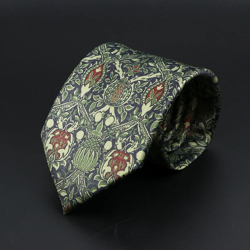 Cravates Vintage à Imprimé Numérique pour Homme, Motif Floral, artificiel an, Forêt, Doux, Rétro, pour ixDécontractée, Accessoire, 8cm