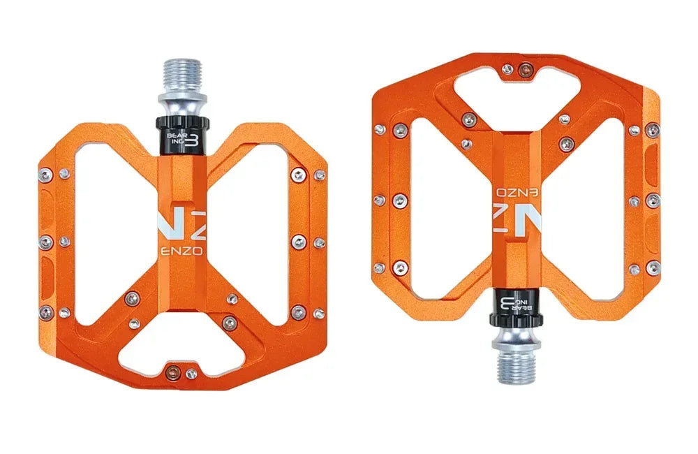 Pedales de ciclismo de montaña ENZO ultraligeras de plataforma, pedales de bicicleta de montaña CNC de aleación de aluminio sellados de 3 rodamientos antideslizantes, piezas de bicicleta