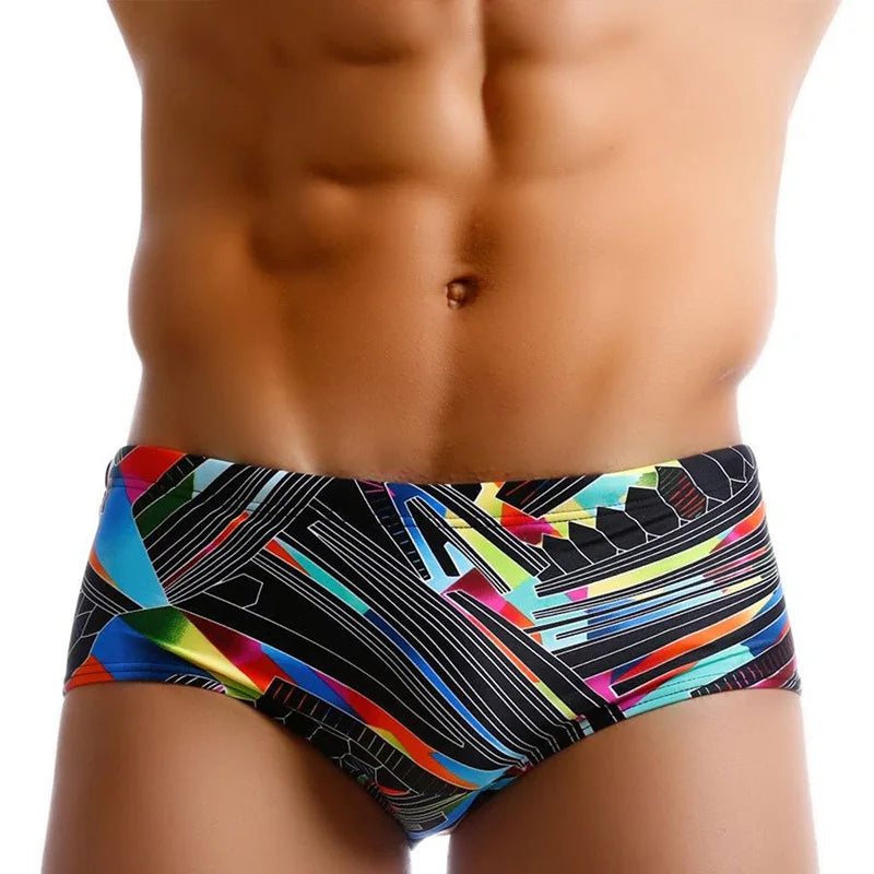Hommes maillots de bain brésilien coupe traditionnelle maillots de bain bain Bikini Surf Boxer slips conseil Shorts troncs noir et rouge Sunga
