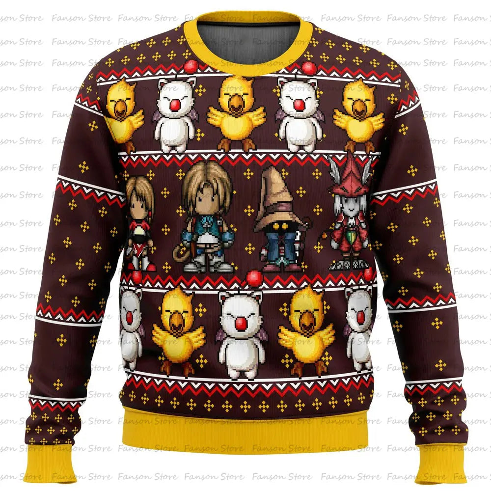 Final Nette-Rib de Navidad Anime Cartoon para hombres y mujeres, Sudadera con capucha para pareja, rib, Y-2025, 7 VII FF7 en-ly, Nueva moda