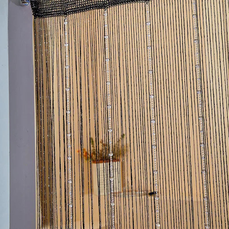 Rideaux à cordes perlées en cristal, 100cm x 200cm, pour salon, porte, mur, fenêtre, écran, gland