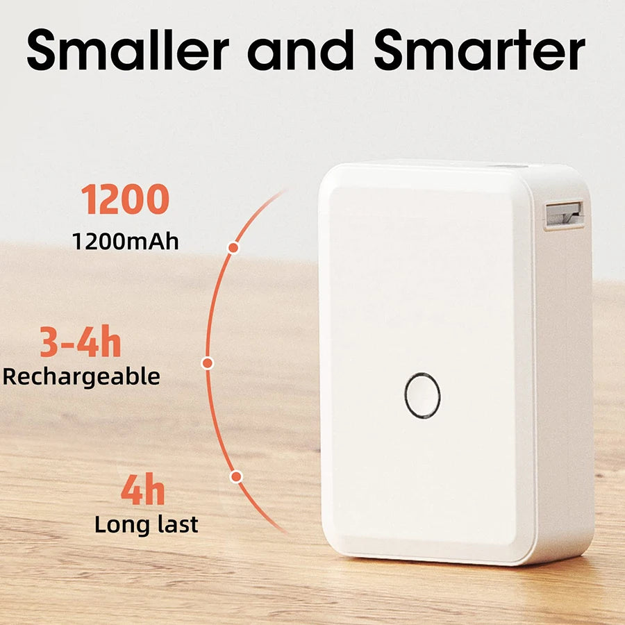 Mini imprimante thermique portable sans encre — étiqueteuse auto-adhésive, autocollants