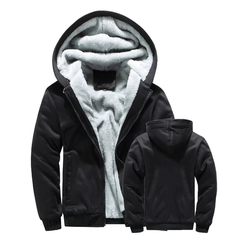 Chaqueta de invierno para hombre, abrigo cálido y grueso de forro polar, chaqueta con cremallera, sudadera con capucha informal, ropa deportiva, sudadera con capucha de manga larga para deportes, sudadera con capucha
