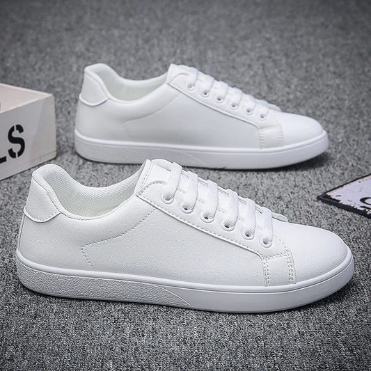 Zapatillas bajas de piel para hombre Fellow Canized-Baskets, zapatos planos casuales, zapatos blancos, zapatillas zones bre, zones me, negro, envío directo