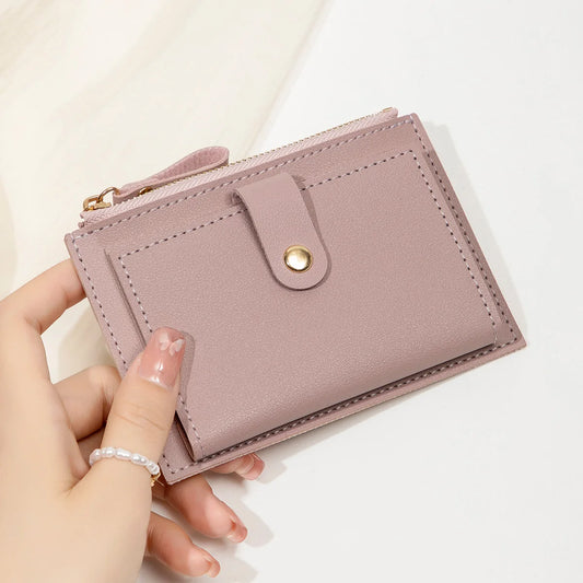 Mini Portefeuille Zéro Cuir PU Femme — Ultra-Fin Porte-Cartes Crédit