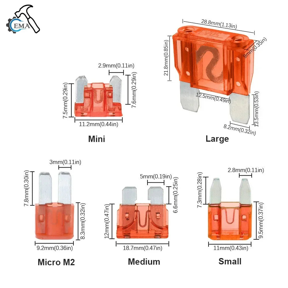 Kit d'assortiment de fusibles à lame de voiture, 300/180/120 pièces, pour camion automobile, moyen et petit fusible mixte pour Circuit de moto avec boîte