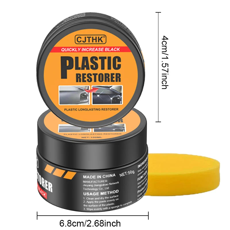 Car Plastic Restorer Back to Black Glossy Auto Interior Leather and Panel Renovation Wax Coating Agent Auto Varnish and Repair Coating