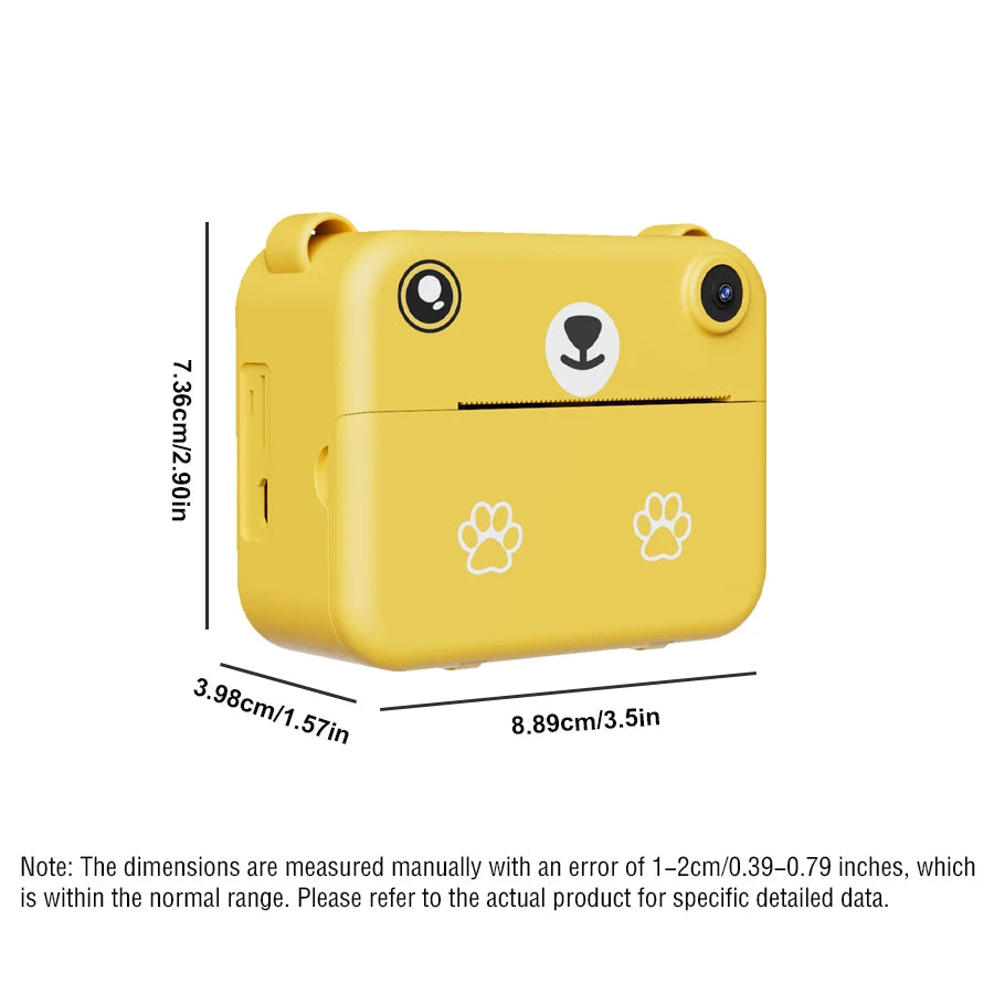 Kids Digital Camera, Instant Print Photography, 1080P HD Video Recorder, Mini Thermal Printer, Educational Birthday Gifts