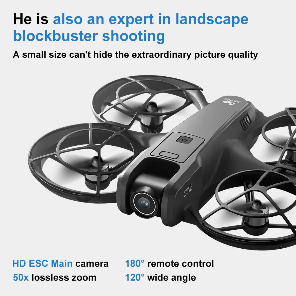 Mini drone 4K — double caméra 8K, évitement intelligent d'obstacles, quadricoptère brushless, jouet RC enfants
