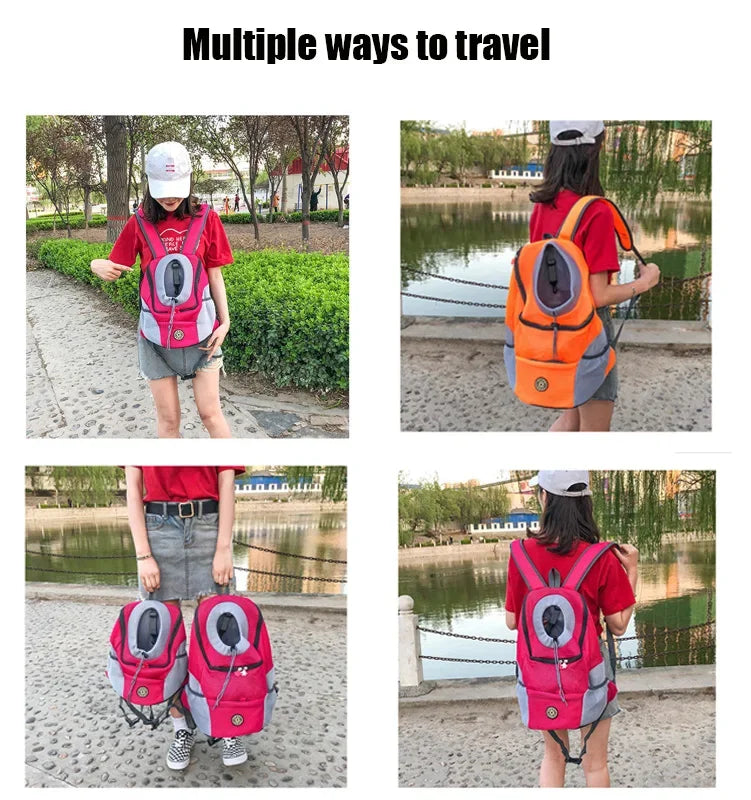 Nouveau chien animal de compagnie sac à dos transporteur sac de voyage avant Pack respirant réglable avec bandes réfléchissantes de sécurité pour la randonnée en plein air chats