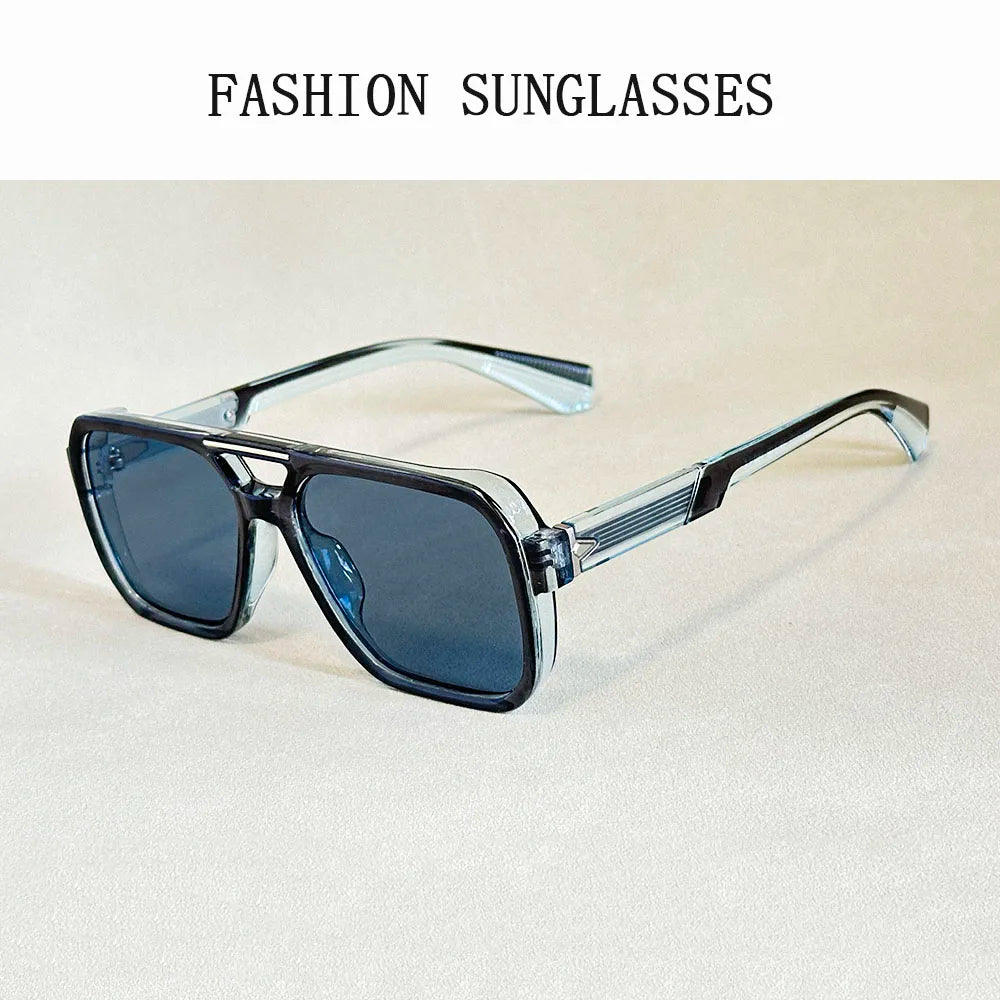 Lunettes de soleil carrées pour hommes — vacances, mode, vintage, femmes, 2025