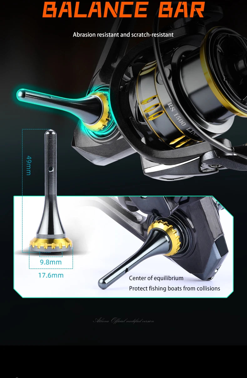 BEARKING RS Athena 5.2:1 roue rotative 6 + 1BB bouche inclinée tasse peu profonde Double bras oscillant tige d'équilibre roue rotative universelle