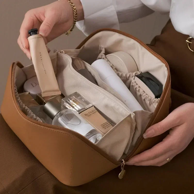 Organizador de maquillaje, neceser de mujer, estuche de maquillaje, bolsa de almacenamiento, caja de lujo para señoras, neceser de cosméticos, bolsa de viaje con cremallera